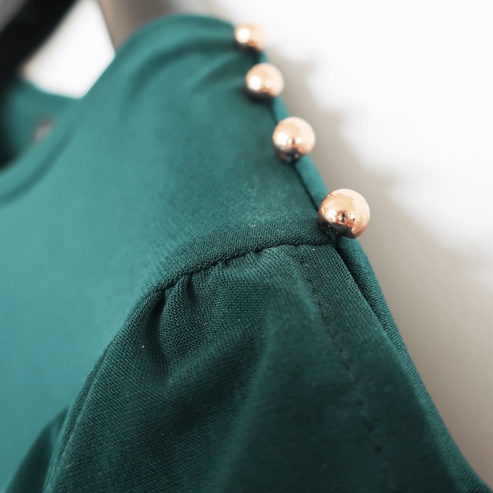 Green Ruffled Blouse - Picture 2 of 2